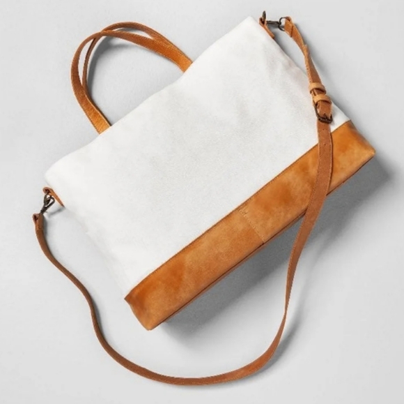 Hearth & Hand Handbags - Hearth & Hand White Canvas Satchel